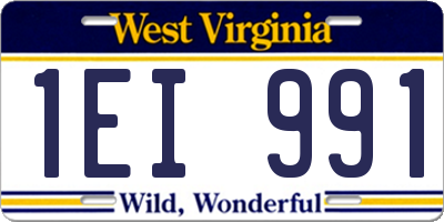 WV license plate 1EI991