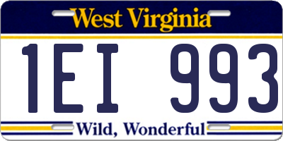 WV license plate 1EI993