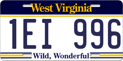 WV license plate 1EI996
