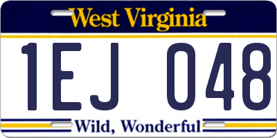 WV license plate 1EJ048