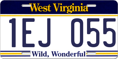 WV license plate 1EJ055