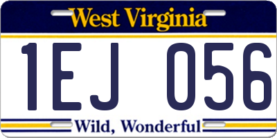 WV license plate 1EJ056