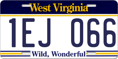 WV license plate 1EJ066