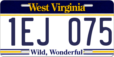 WV license plate 1EJ075