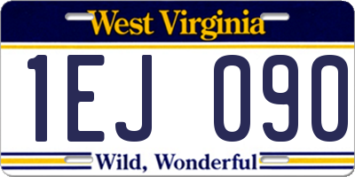 WV license plate 1EJ090