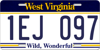 WV license plate 1EJ097