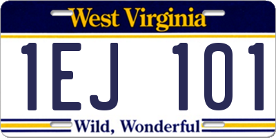 WV license plate 1EJ101