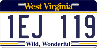 WV license plate 1EJ119