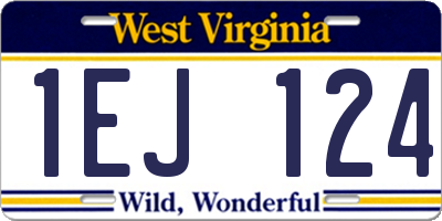 WV license plate 1EJ124