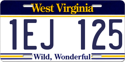 WV license plate 1EJ125