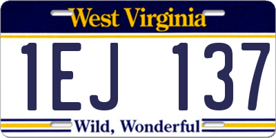 WV license plate 1EJ137