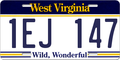 WV license plate 1EJ147