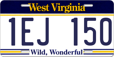 WV license plate 1EJ150