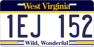 WV license plate 1EJ152