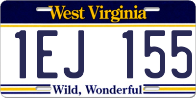 WV license plate 1EJ155
