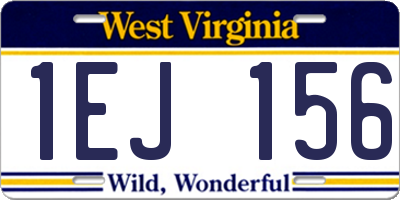 WV license plate 1EJ156