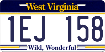 WV license plate 1EJ158