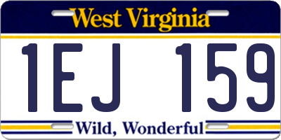 WV license plate 1EJ159