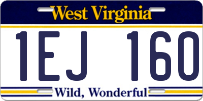 WV license plate 1EJ160