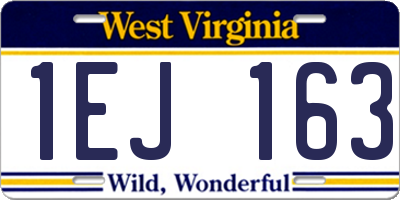 WV license plate 1EJ163