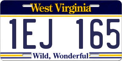 WV license plate 1EJ165