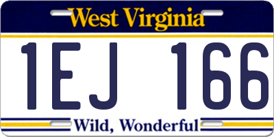 WV license plate 1EJ166