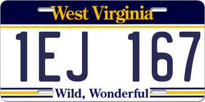 WV license plate 1EJ167