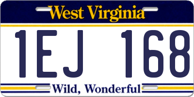 WV license plate 1EJ168