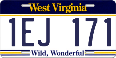 WV license plate 1EJ171