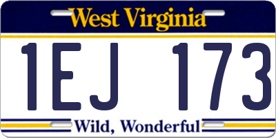 WV license plate 1EJ173