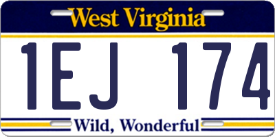 WV license plate 1EJ174