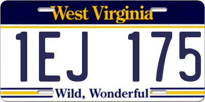 WV license plate 1EJ175