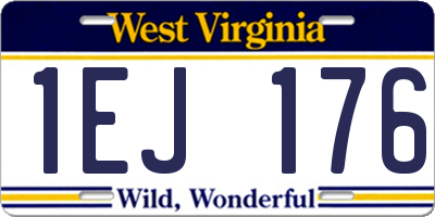 WV license plate 1EJ176