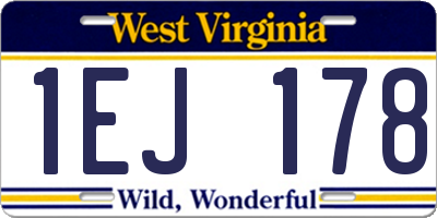 WV license plate 1EJ178