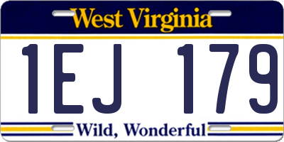 WV license plate 1EJ179