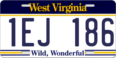 WV license plate 1EJ186