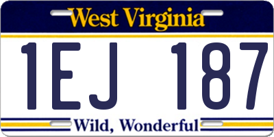 WV license plate 1EJ187