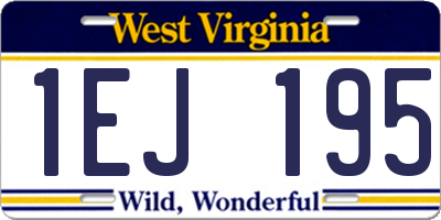 WV license plate 1EJ195