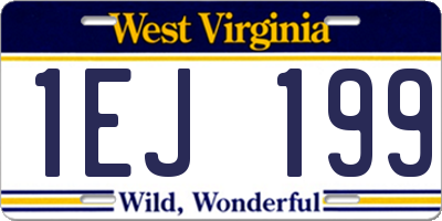 WV license plate 1EJ199