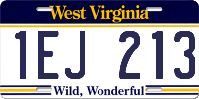 WV license plate 1EJ213