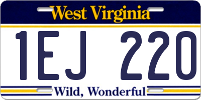 WV license plate 1EJ220