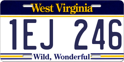 WV license plate 1EJ246