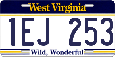 WV license plate 1EJ253