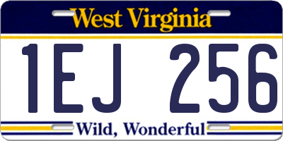 WV license plate 1EJ256