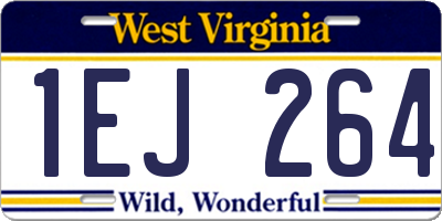 WV license plate 1EJ264