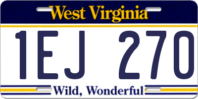 WV license plate 1EJ270