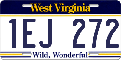 WV license plate 1EJ272
