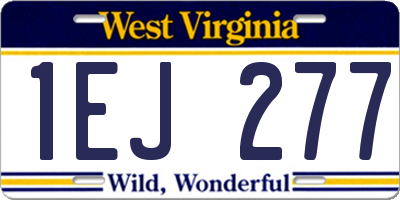 WV license plate 1EJ277