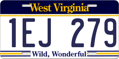 WV license plate 1EJ279