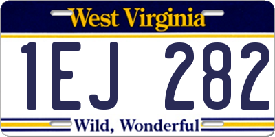 WV license plate 1EJ282